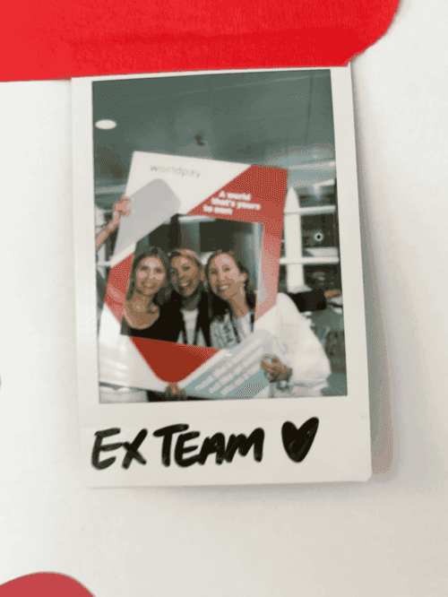 Polaroid picture of Worldpay's Employee Experience team