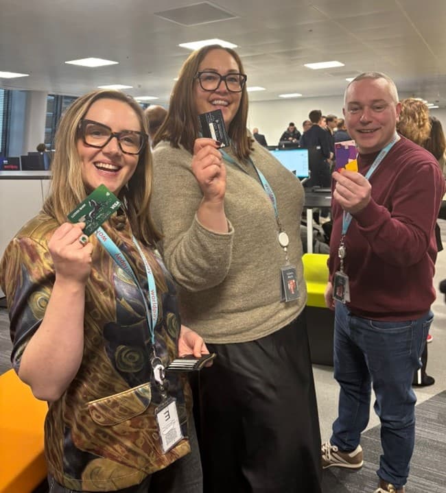 3 colleagues gathering