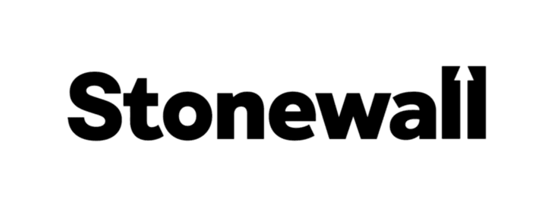 Bold black text “Stonewall” with an upward-pointing arrow between the "L" characters, on a white background.