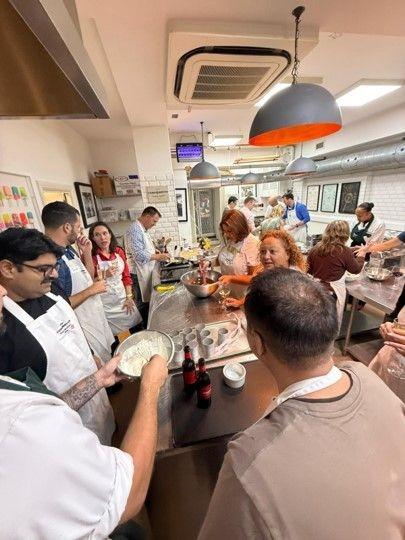 group of people at cooking class