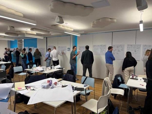 group of people whiteboarding