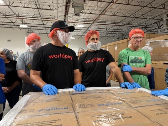 people packaging items